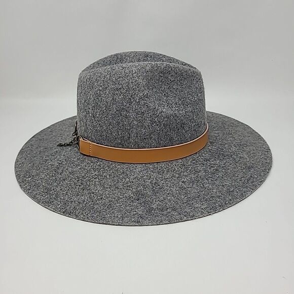 Fantastic Gigi Pip Womens XL Wide Brim Fedora Hat Gray Australian Wool Felt S/M main image 6